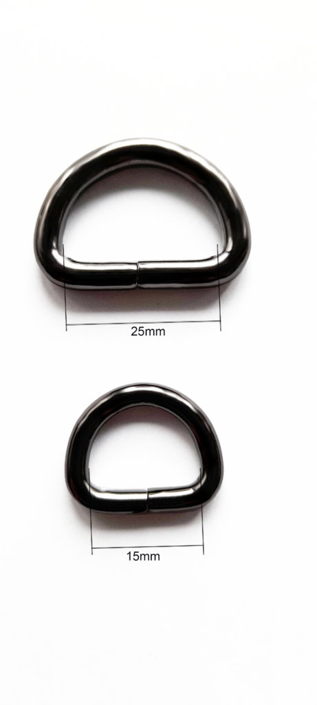Metal Dee Rings unwelded 16mm  or 25mm Straps Gun Black, [Pkt 10] - Image 2