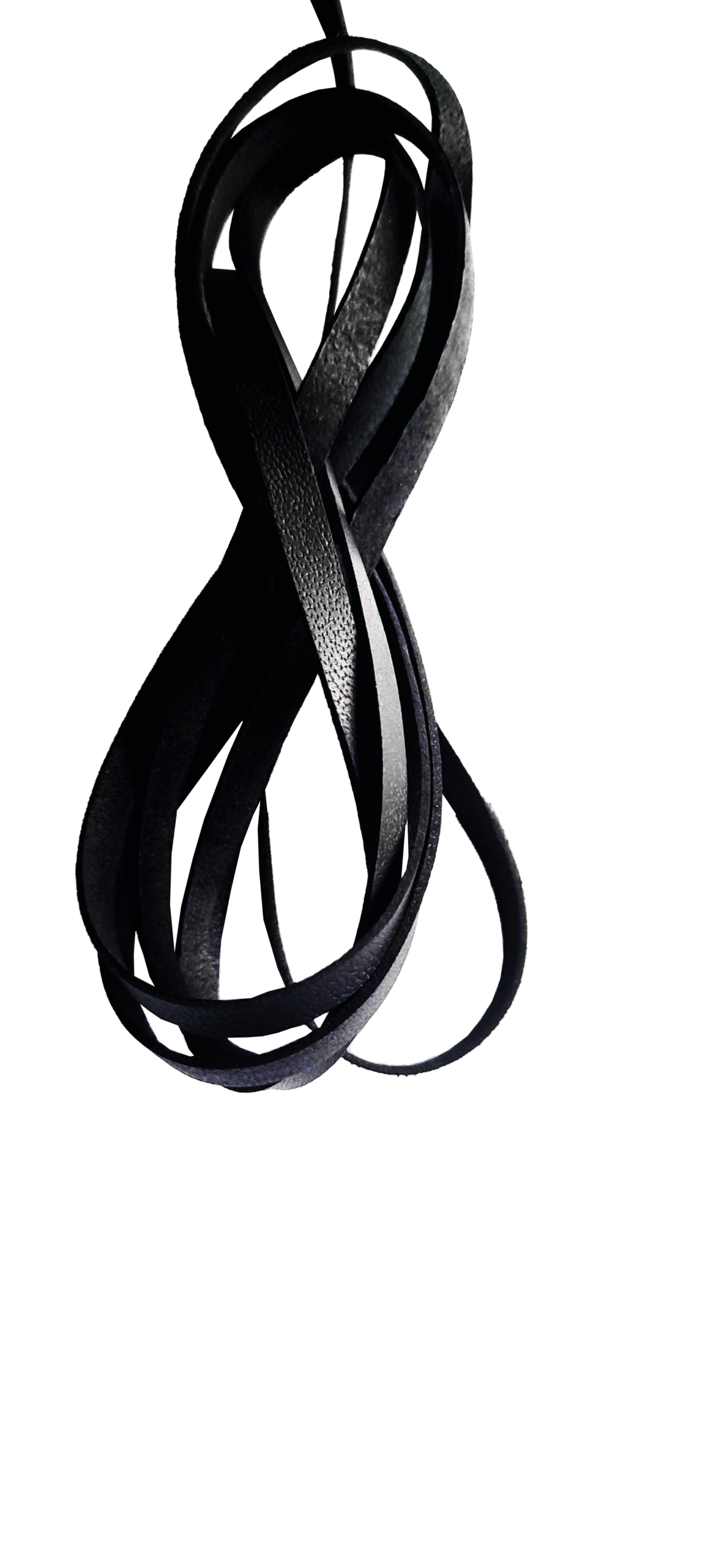 LL-PROO-Bk-5mm-4 Flat Kangaroo Leather Lacing 5mm wide 5m