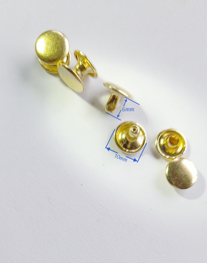 Brass Rivets 10mm Double Cap post height  6mm, or 15mm - Image 7