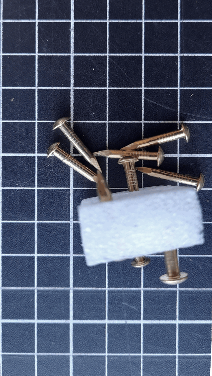 Brass Nails M2.8 x 20 or 25mm long Head Diam 6mm Pkt 20 - Image 4
