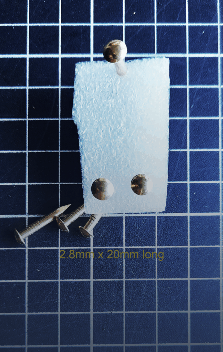 Brass Nails M2.8 x 20 or 25mm long Head Diam 6mm Pkt 20 - Image 5