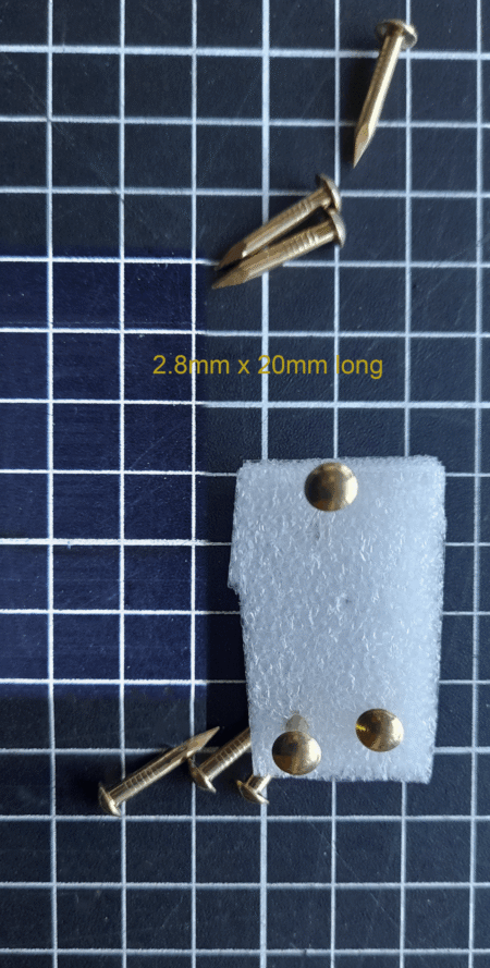 Brass Nails M2.8 x 20 or 25mm long Head Diam 6mm Pkt 20 - Image 6