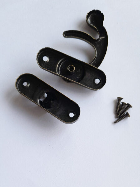 X large Swing Catch Antique Brass with screws 63mmHx53mm Qty 1 - Image 4