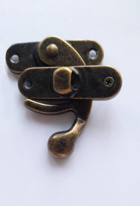 X large Swing Catch Antique Brass with screws 63mmHx53mm Qty 1 - Image 3