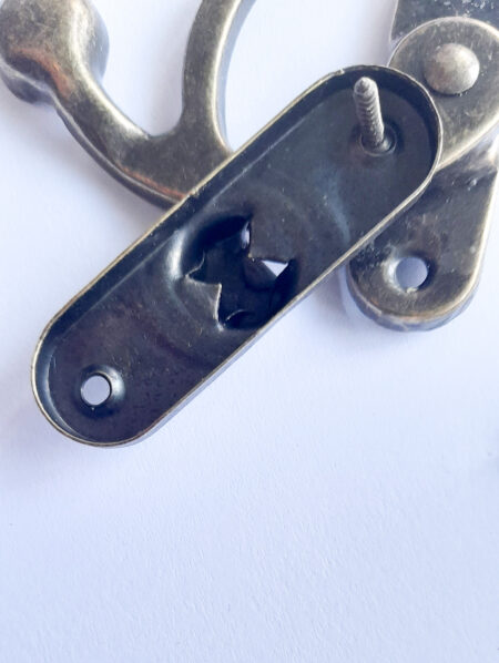 X large Swing Catch Antique Brass with screws 63mmHx53mm Qty 1 - Image 5