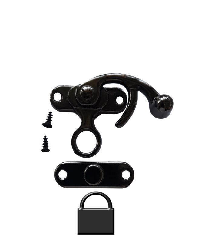 Large lockable Swing Catch GunBlack with screws 45mmHx37mm Qty 2 - Image 10