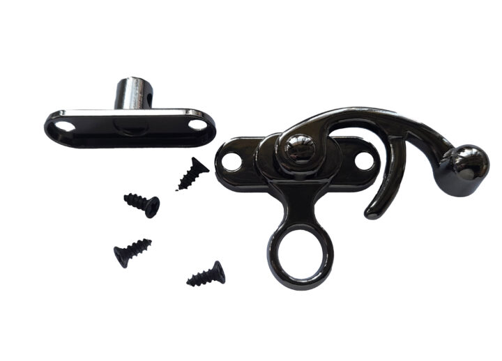 Large lockable Swing Catch GunBlack with screws 45mmHx37mm Qty 2 - Image 3