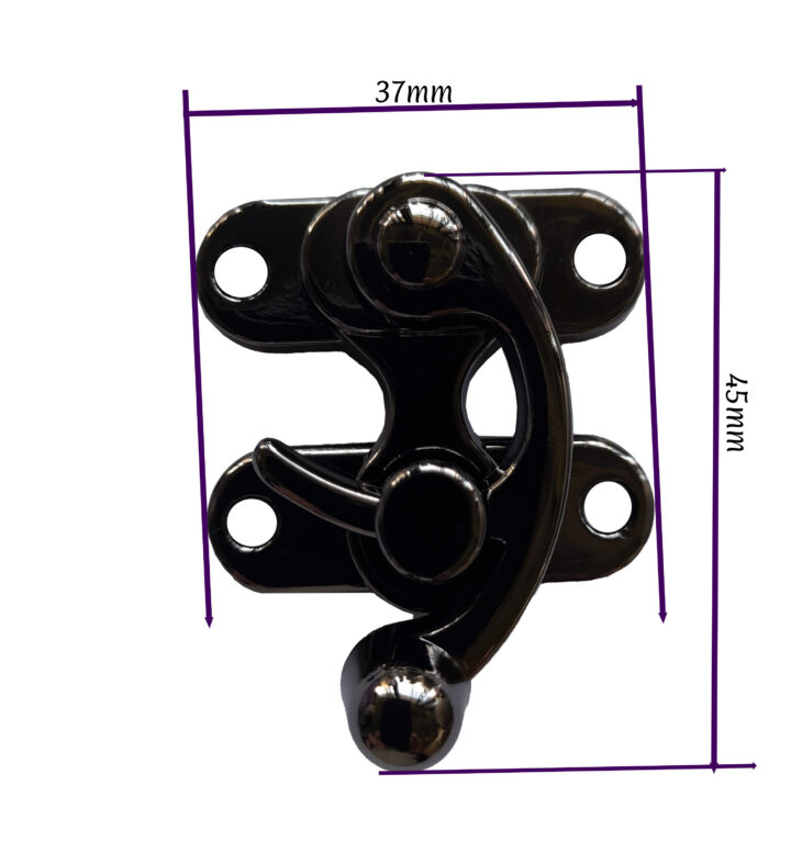 Large lockable Swing Catch GunBlack with screws 45mmHx37mm Qty 2 - Image 4