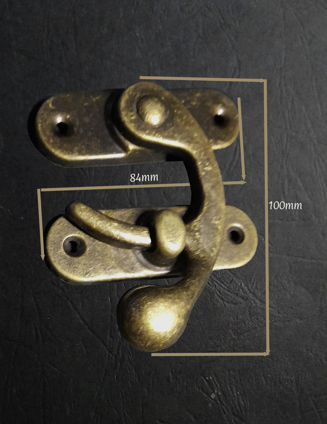 Extra, extra large antique brass swing catch