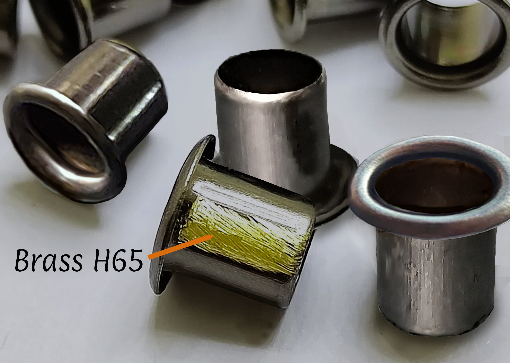 Eyelets extra Long under flange 6mmID shaft 8.4mmL Gun-Black For 2.0-2.3 thickness, Packet 50 